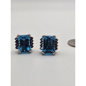 Lagos Caviar Sterling Silver & 18K Yellow Gold Earrings – Sapphire & Amethyst –